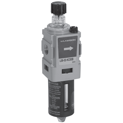 Wilkerson L08 Series Modular Lubricator, Port Sizes 1/4; Flows to 52 SCFM